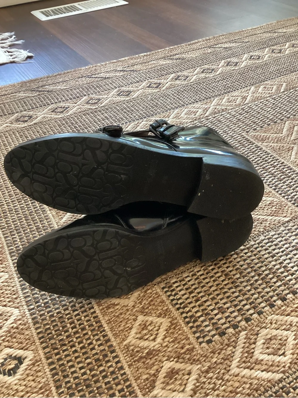 GENTLE SOULS Black Patent Canary Monk Strap Low Bootie Size 9